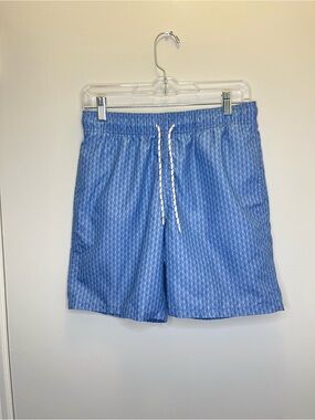 Goodfellow & Co Light Blue Geo-Print Swim Trunks - 7” Inseam